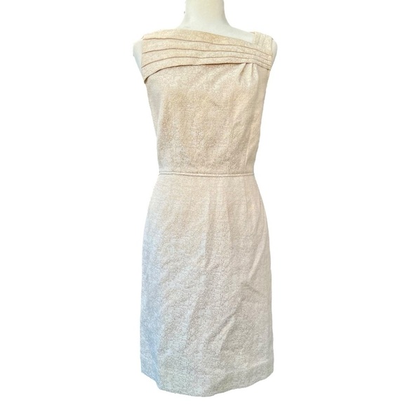 Vintage Tahari Gold Champagne Dress Size 8 - Picture 3 of 9